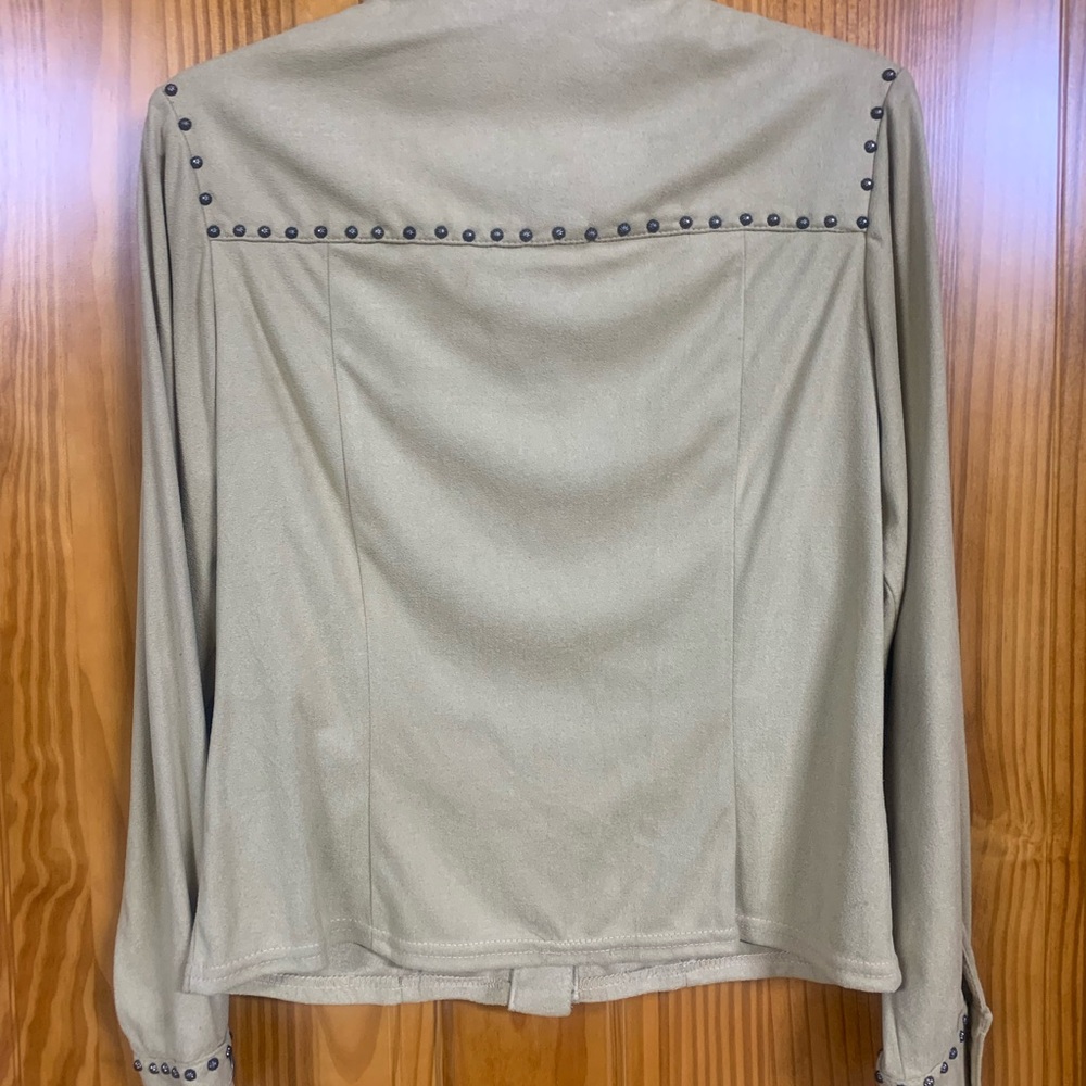 Double D Ranch Tan Utility Shirt with Studded Accents - Picture 3 of 3